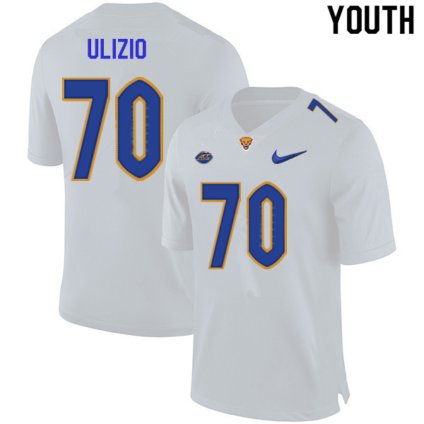 Youth #70 Nolan Ulizio Pitt Panthers College Football Jerseys Sale-White